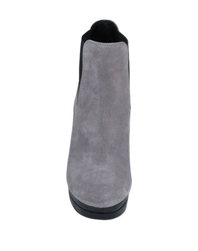 Shop Hogan Woman Ankle Boots Grey Size 9 Soft Leather