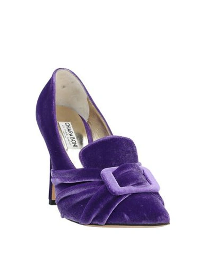 Shop Chiara Boni La Petite Robe Woman Loafers Purple Size 10 Textile Fibers
