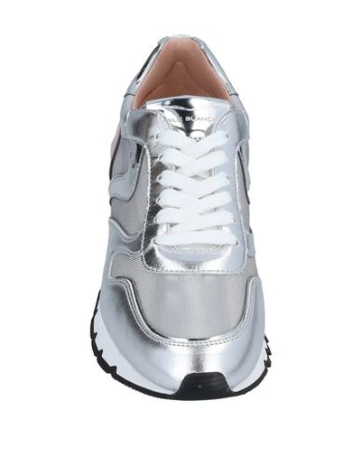 Shop Voile Blanche Woman Sneakers Silver Size 6 Soft Leather, Textile Fibers