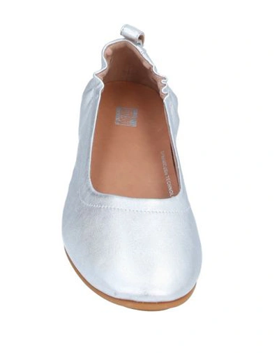 Shop Fitflop Woman Ballet Flats Silver Size 7 Soft Leather