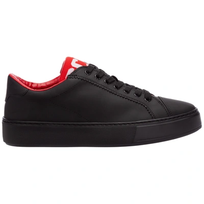 Shop Gcds Men's Shoes Leather Trainers Sneakers In Black
