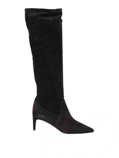 Shop Red Valentino Suede Boots In Black