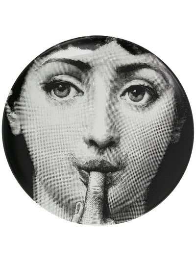 Shop Fornasetti Printed Face Plate In Black
