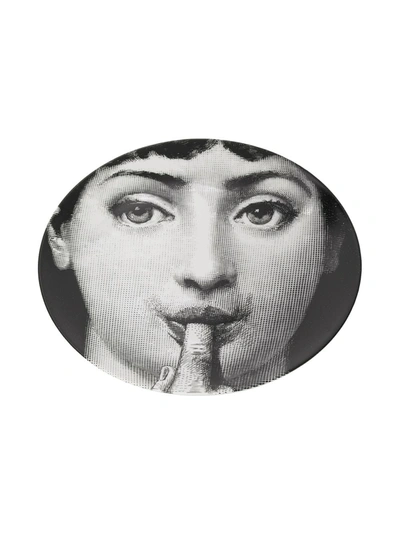 Shop Fornasetti Printed Face Plate In Black