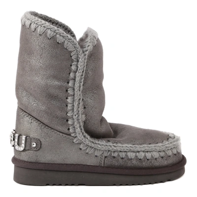 Shop Mou Eskimo 24 Boots Rhinestones In Dust Iron