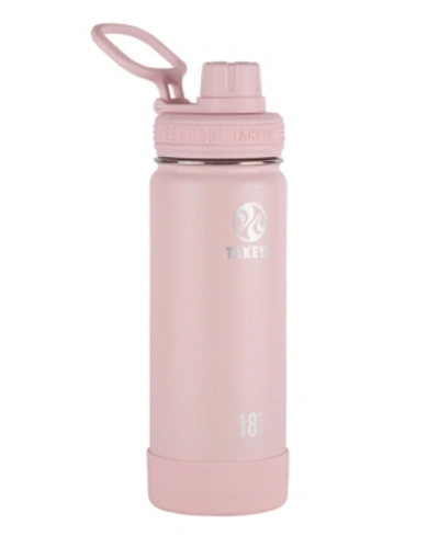 Shop Takeya Actives 18oz Insulated Stainless Steel Water Bottle With Insulated Spout Lid In Blush