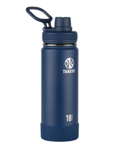 Shop Takeya Actives 18oz Insulated Stainless Steel Water Bottle With Insulated Spout Lid In Midnight