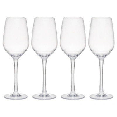 Shop Q Squared Hudson 13 oz Tritan Acrylic 4-pc. White Wine Glass Set In Clear