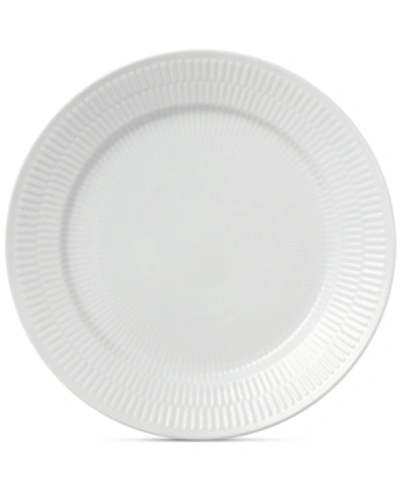 Royal Copenhagen White Fluted Plain Dinner Plate In White