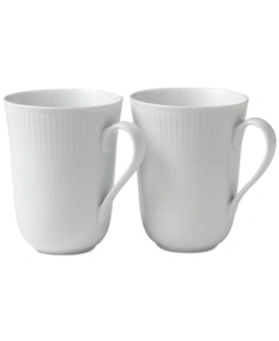 Shop Royal Copenhagen White Fluted Mugs, Set Of 2