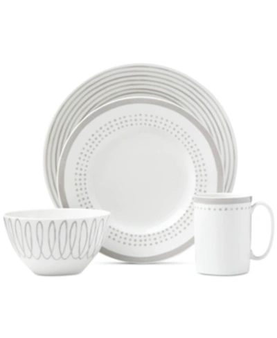 Shop Kate Spade New York Charlotte Street East Grey Collection 4-piece Place Setting In White