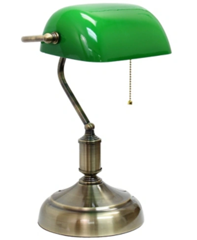 Shop All The Rages Simple Designs Executive Banker's Desk Lamp With Glass Shade In Green