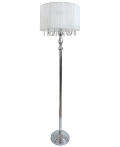 Shop All The Rages Elegant Designs Trendy Romantic Sheer Shade Floor Lamp With Hanging Crystals In White