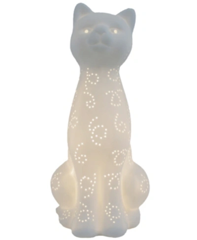 Shop All The Rages Simple Designs Porcelain Kitty Cat Shaped Animal Light Table Lamp In White