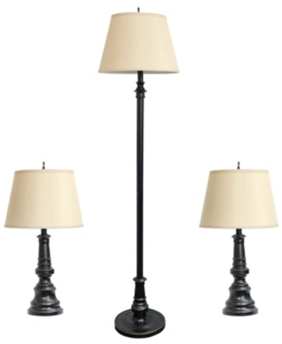 Shop All The Rages Elegant Designs Restoration Bronze Three Pack Lamp Set (2 Table Lamps, 1 Floor Lamps)