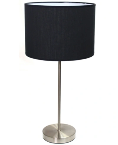 Shop All The Rages Brushed Nickel Stick Lamp With Fabric Shade In Black