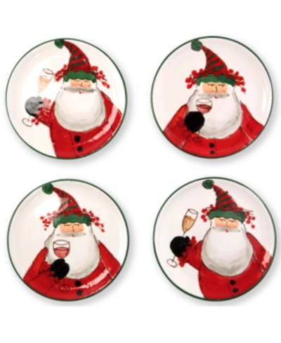 Shop Vietri Old St. Nick Cocktail Plates, Set Of 4 In Handpainted