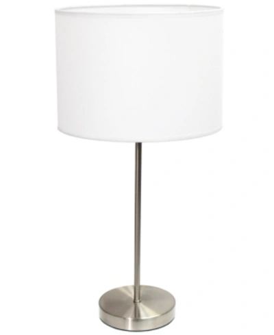 Shop All The Rages Brushed Nickel Stick Lamp With Fabric Shade In White