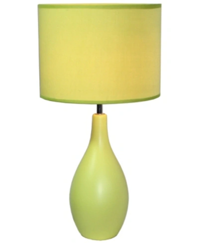 Shop All The Rages Simple Designs Oval Bowling Pin Base Ceramic Table Lamp In Green