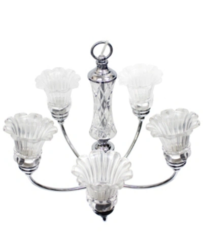 Shop All The Rages Elegant Designs 5 Light Glass Ceiling Glacier Petal Chandelier In Chrome