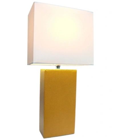 Shop All The Rages Elegant Designs Modern Leather Table Lamp With White Fabric Shade In Tan