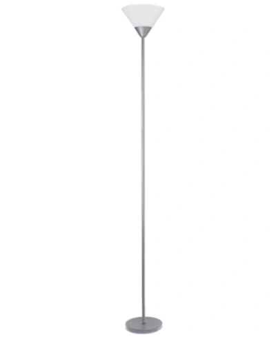 Shop All The Rages Simple Designs 1 Light Stick Torchiere Floor Lamp In Silver