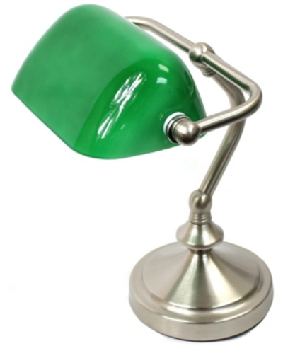 Shop All The Rages Simple Designs Traditional Mini Banker's Lamp With Glass Shade In Green
