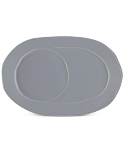 Shop Vietri Lastra Collection Oval Tray In Gray