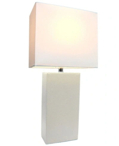 Shop All The Rages Elegant Designs Modern Leather Table Lamp With White Fabric Shade
