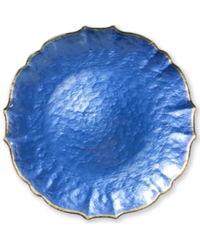 Vietri Pastel Glass Collection Service Plate/charger In Cobalt