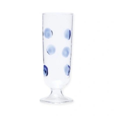 Vietri Drop Blue Champagne Glass In Blue