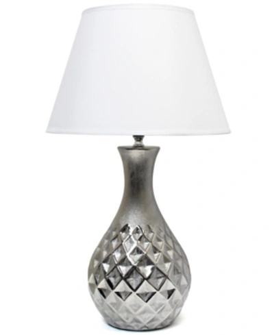 Shop All The Rages Elegant Designs Juliet Ceramic Table Lamp With Metallic Silver Base And White Fabric Shade
