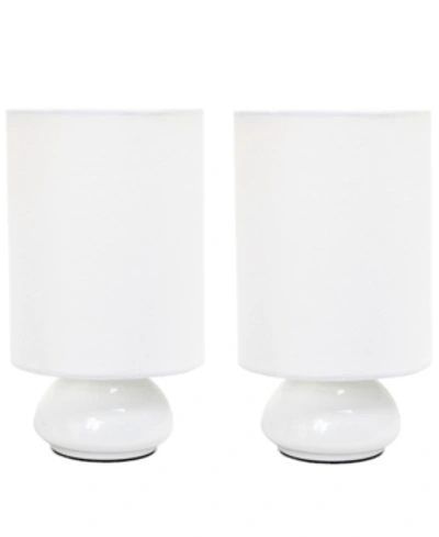 Shop All The Rages Simple Designs Gemini Colors 2 Pack Mini Touch Table Lamp Set With Fabric Shades In White