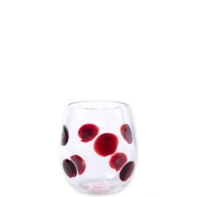 Vietri Drop Stemless Wine Glass In Red