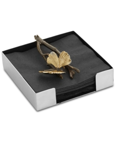 Michael Aram Butterfly Ginkgo Cocktail Napkin Holder In Silver