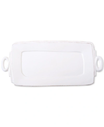 Shop Vietri Lastra Collection Handled Rectangular Platter In White