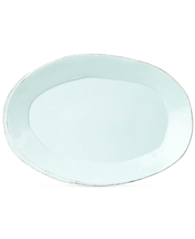 Shop Vietri Lastra Collection Oval Platter In Aqua