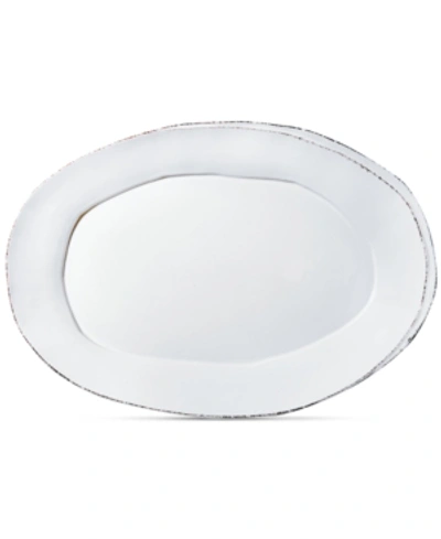 Vietri Lastra Collection Oval Platter In White