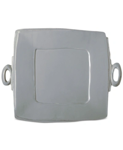 Shop Vietri Lastra Collection Handled Square Platter In Gray