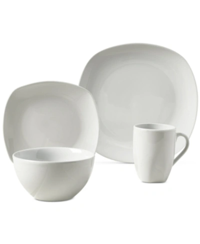 Tabletops Unlimited Logan 16 Pc. Ash White Set, Service For 4 In White