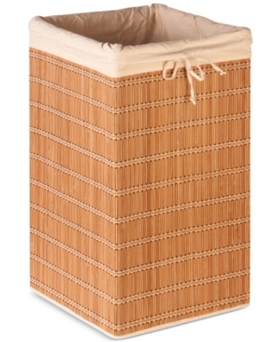 Shop Honey Can Do Honey-can-do Square Bamboo Wicker Hamper In Natural