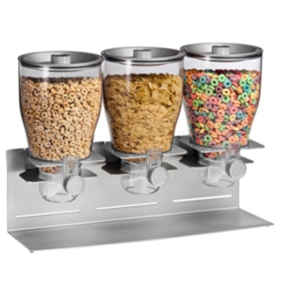 Shop Honey Can Do Zevro By  Commercial Plus Triple Canister Cereal Dispenser In Gray