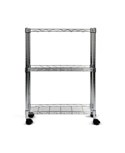Oceanstar 3-tier Shelving All-purpose Chrome Utility Cart In Chrome