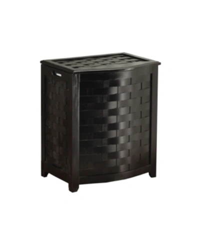 Shop Oceanstar Bowed Front Veneer Laundry Wood Hamper With Interior Bag In Dark Mahog