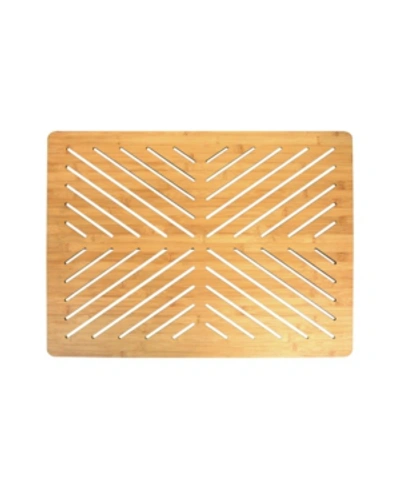 Shop Oceanstar Bamboo Floor And Bath Mat With Non-slip Rubber Feet In Teak Color