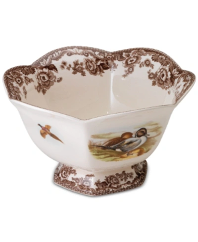 Shop Spode Woodland Bird Footed Bowl In Brown