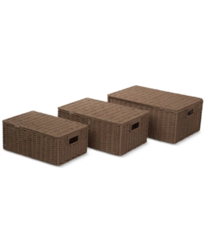 Shop Honey Can Do 3-pc. Paper Rope Basket Set In Brown