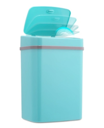 Shop Nine Stars Group Usa Inc Nine Stars 3.2 Gallon Plastic Sensor Trash Can In Teal