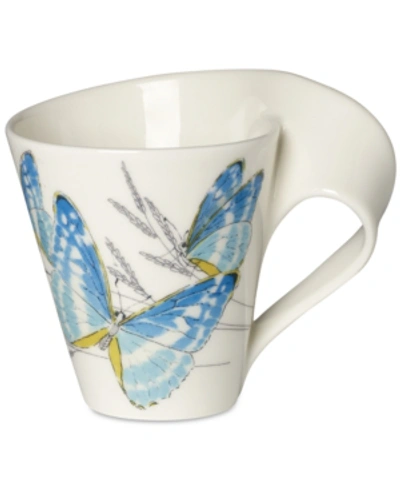 Shop Villeroy & Boch New Wave Caffe Butterflies Of The World Mug In Morpho Cypris Butterfly