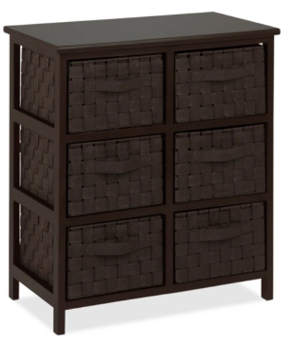 Shop Honey Can Do Woven Strap 6-drawer Chest In Espresso